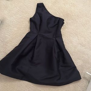 Black One Shoulder Mini Dress - Never worn, tags still on. Thick Satin material